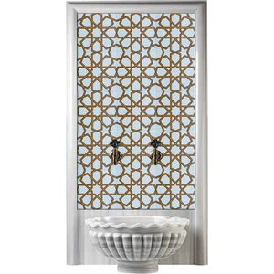 Armada Çini 60x100 Cm SP 89-v Sarı Beyaz Serigraf Türk Hamamı Pano