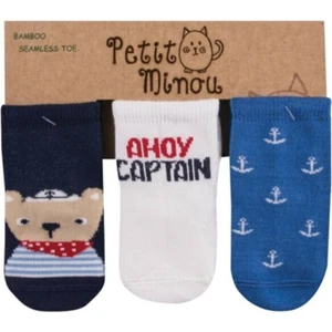 Petit Minou 3'lü Ahoy Captain Soket Bebek Çorabı 2121