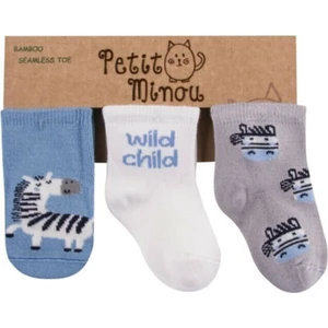 Petit Minou 3'lü Zebra Soket Bebek Çorabı 2120