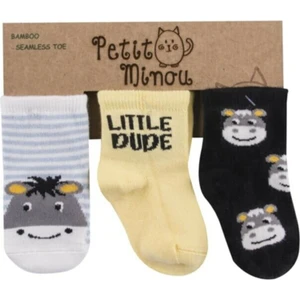 Petit Minou 3'lü Little Dude Soket Bebek Çorabı 2119