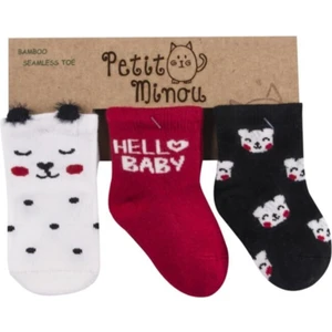Petit Minou 3'lü 3D Cat Soket Bebek Çorabı 2115