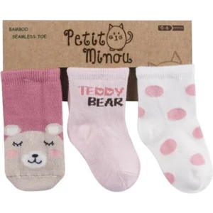 Petit Minou 3'lü Teddy Bear Soket Bebek Çorabı 2111