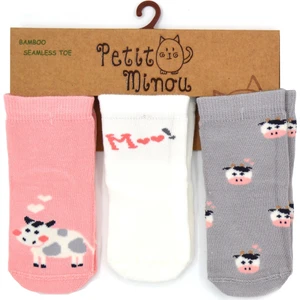 Petit Minou 3'lü Moo Soket Bebek Çorabı 2109