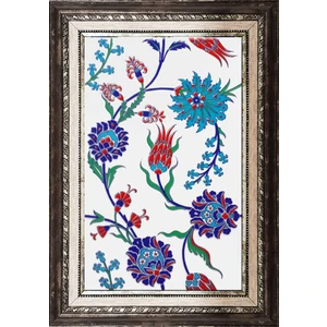 Armada Çini 25x40 Cm SP 405 Desenli İznik Çini Pano Lale Karanfil (2)