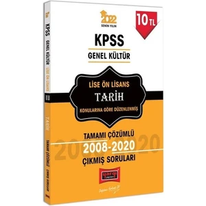 Yargı Yayınevi KPSS 2022 Genel Kültür  Lise Ön Lisans Tarih Tamamı Çözümlü Çıkmış Sorular
