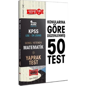 Yargı Yayınevi KPSS 2022 Lise Ön Lisans Genel Yetenek Matematik Yaprak Test