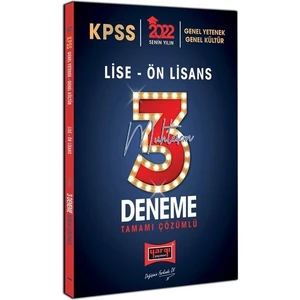 Yargı Yayınevi KPSS 2022 Genel Yetenek Genel Kültür  Lise Ön Lisans Tamamı Çözümlü Muhteşem 3 Deneme