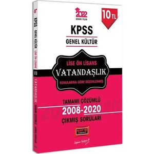 Yargı Yayınevi KPSS 2022 Genel Kültür  Lise Ön Lisans Vatandaşlık Tamamı Çözümlü Çıkmış Sorular