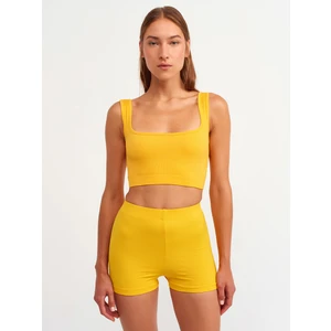 3540 Askılı Crop Top-Oranj
