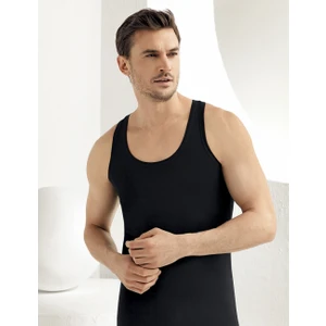 Erkek Siyah Geniş Askılı Sporcu Atlet ME029