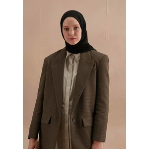 Fresh Scarfs Pamuk ve Viskoz Karışımlı Siyah Düz Desenli Şal - İlkbahar/Yaz Koleksiyonu