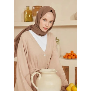 Fresh Scarfs Ince Pamuk Vual Sal Koyu Vizon