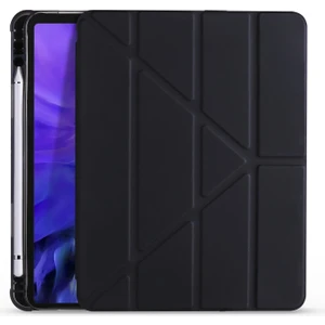 Aktarmobile Apple iPad Pro 11 2021 3. Nesil Kılıf Kalem Bölmeli Premium Smart Standlı Tablet Kılıfı Siyah