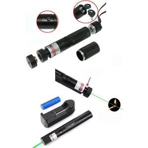 Yeşil Şarjlı Lazer Pointer Yakabilen Anahtarlı 5000 Mw 6 Km Etkili