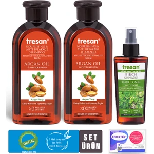 Argan Yağı Besleyici ve Kırılma Karşıtı Bakım Şampuanı 300 ml Canlandırıcı Saç Toniği 125 ml