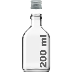 200 cc Cold Brew Şeffaf 200 ml Sızdırmaz Gümüş Plastik Kapaklı Yassı Cam Şişe (Soğuk Kahve) 1 Adet