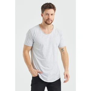Tarz Cool Gri Pis Yaka Salaş T-Shirt- TCPSR09S