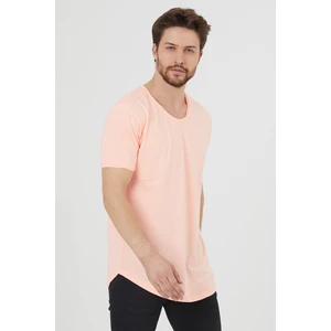 Tarz Cool Erkek Açık Pembe Pis Yaka Salaş T-SHIRT-TCPS001R26S
