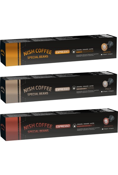 Nish Kahve Nespresso Uyumlu Kapsül Kahve 4 Smooth 8 Italy 10 Ristretto