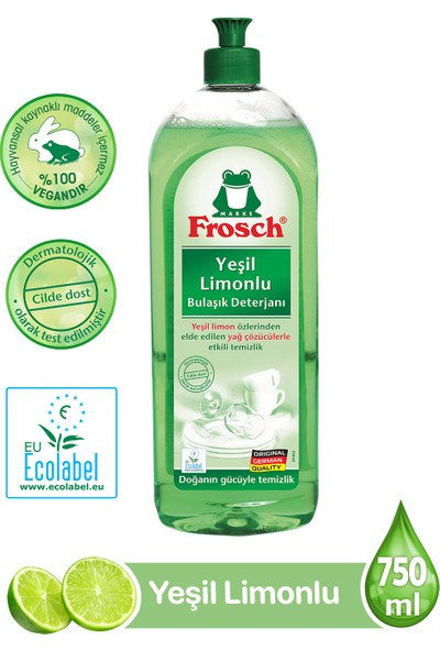 Frosch Bulaşık Deterjanı Yeşil Limonlu 750 ml