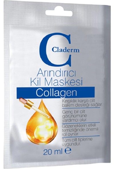 Claderm Arındırıcı Kil Maskesi Collagen 20 ml