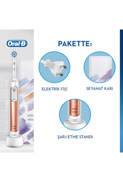 Oral-B Genius X AI Art of Brushing RoseGold Şarj Edilebilir Diş Fırçası + Seyahat Kabı
