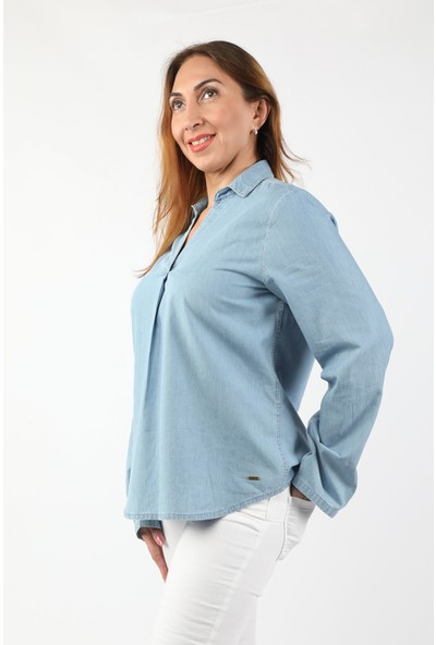 Balins Kadın Kot Gömlek Açık Mavi