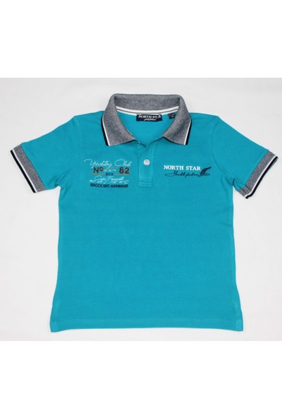 North Star Fashion Polo Yaka Nakışlı Erkek Çocuk T-Shirt