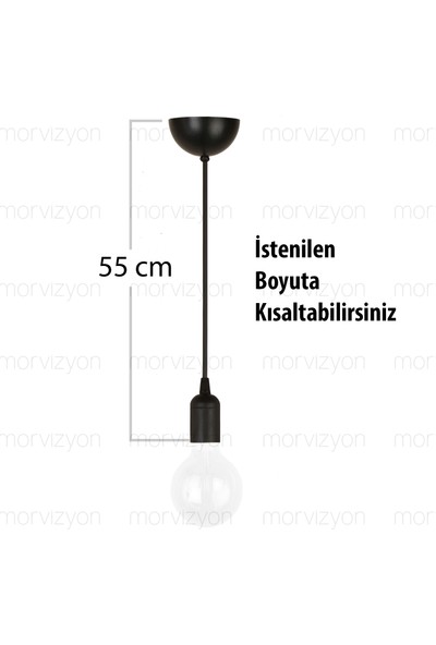 Morvizyon M302 - Kablolu E27 Duy Hazır Tesisat Siyah Renk