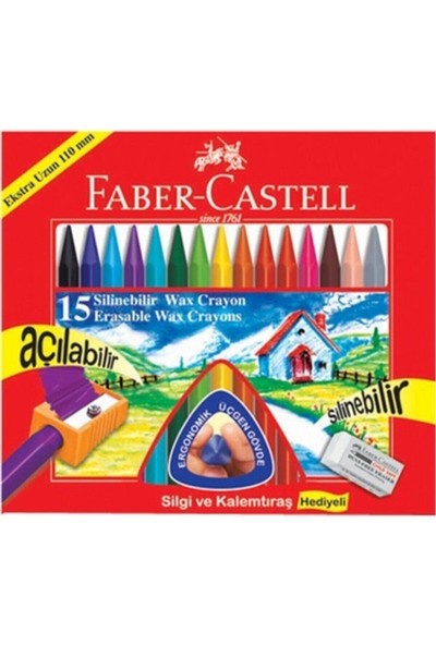 Faber-Castell Silinebilir Mum Boya 15 Renk