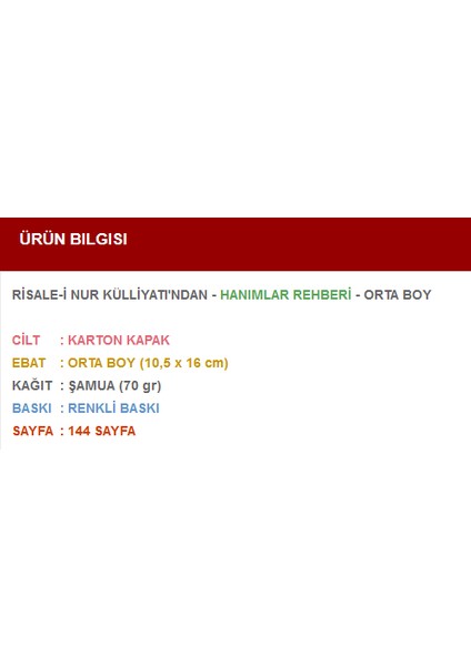 Hanımlar Rehberi (Orta Boy) fiyatları