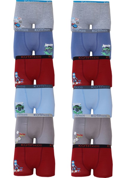 12LI Erkek Çocuk Renkli Baskılı Boxer Külot 1005 fiyatları