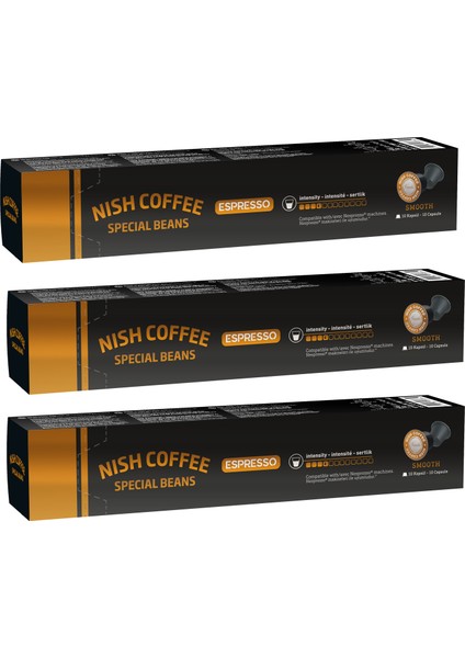 Nish Kahve Nespresso Uyumlu Kapsül Kahve 4 Smooth x 3