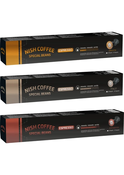 Nish Kahve Nespresso Uyumlu Kapsül Kahve 4 Smooth 8 Italy 10 Ristretto