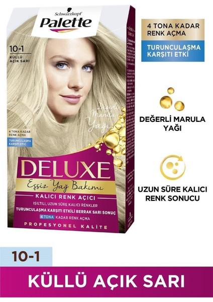 Deluxe Saç Boyası 10-1 Küllü Açık Sarı X 2 Adet + Soğuk Sarı Palette Toner