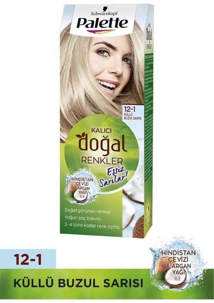 Kalıcı Doğal Renkle 12-1 Küllü Buzul Sarısı X 2 Adet + Küllü Sarı Palette Toner