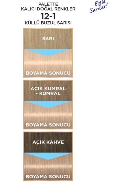 Kalıcı Doğal Renkle 12-1 Küllü Buzul Sarısı X 2 Adet + Küllü Sarı Palette Toner