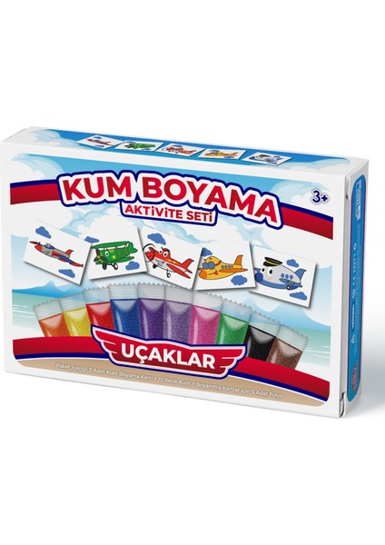Uçaklar Kum Boyama Aktivite Seti 5'li Paket