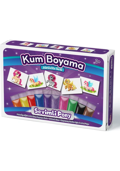 Kumbo Kum Boyama Sevimli Pony | Kum Boyama Aktivite Seti 5'li Paket