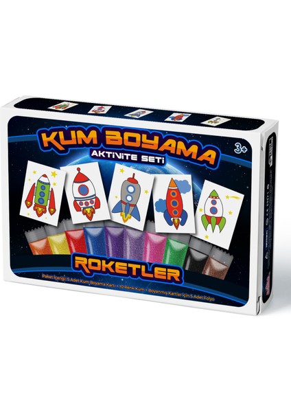 Roketler Kum Boyama Aktivite Seti 5'li Paket