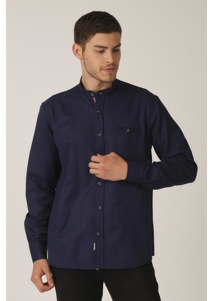Katlanabilir Kol Regular Fit Gömlek (E21-32502)