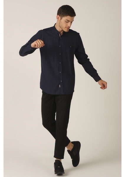 Katlanabilir Kol Regular Fit Gömlek (E21-32506)