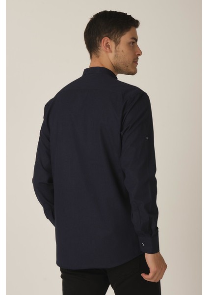 Katlanabilir Kol Regular Fit Gömlek (E21-32506)