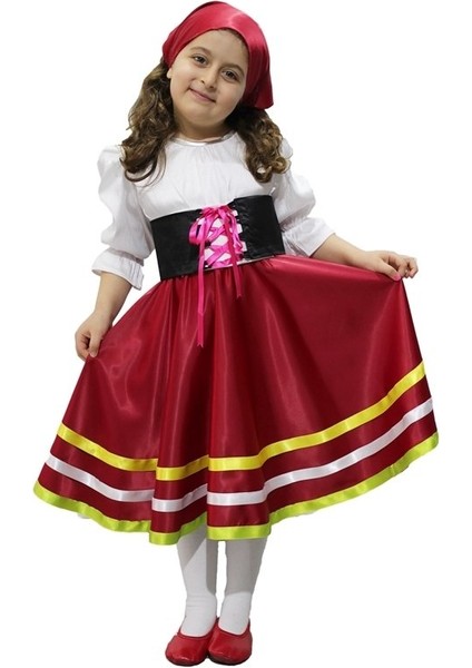 Italyan Kız Kostümü | Tarantella Dans Kostümü