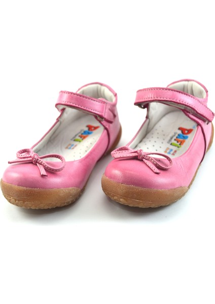 295 Pembe Hakiki Deri Kız Çocuk/bebek Babet Ayakkabı