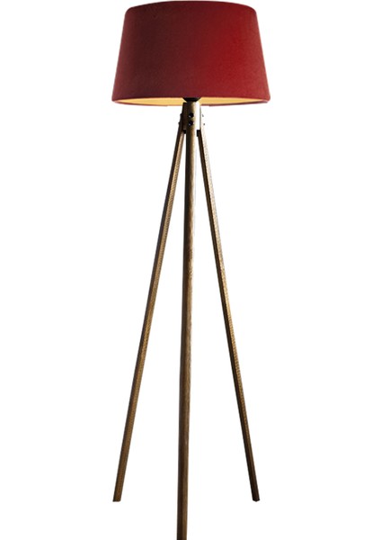 Oval 3 Ayak Tripod Lambader Abajur Avize Aydınlatma Ahşap Naturel Ağaç Country Dekor Lamba Aplik Masif Doğal