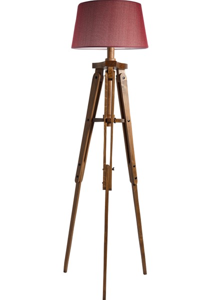 Piega Tripod Lambader Abajur Avize Aydınlatma Ahşap Naturel Ağaç Country Dekor Lamba Aplik Masif Doğal
