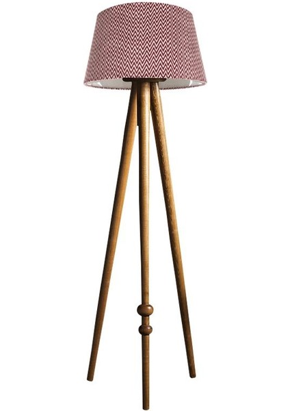 Round Leg Tripod Lambader Abajur Avize Aydınlatma Ahşap Naturel Ağaç Country Dekor Lamba Aplik Masif Doğal