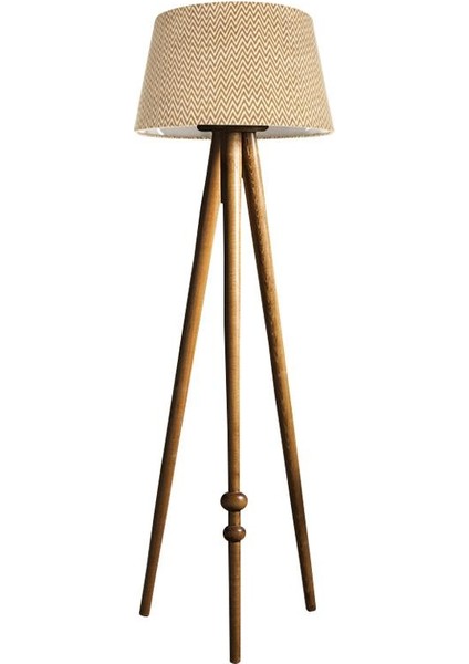 Round Leg Tripod Lambader Abajur Avize Aydınlatma Ahşap Naturel Ağaç Country Dekor Lamba Aplik Masif Doğal