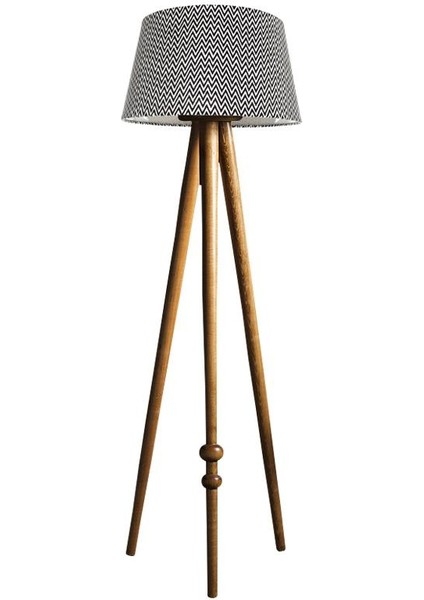Round Leg Tripod Lambader Abajur Avize Aydınlatma Ahşap Naturel Ağaç Country Dekor Lamba Aplik Masif Doğal